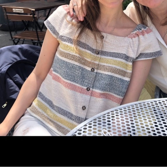 Madewell • Texture and Thread button up tank in muted stripe - Picture 4 of 7